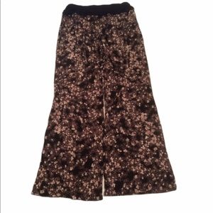 Elle Black Waist Flare Bottom Floral Lounge Pants